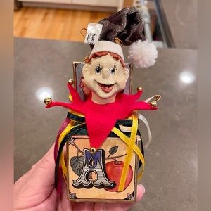 Cute Katherine’s Collection Jester in Alphabet Block Ornament